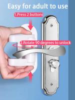 Cerradura De Seguridad Para Niños 1pc Bloqueo Fijo De Manija De Puerta Anti-Abertura Función Dinámica Sin Necesidad De Perforación - details 2