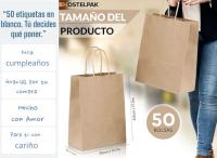 Hostelpak Packaging 50 Bolsas Papel Kraft - Bolsas de Papel con Asas Resistentes, Perfectas como Bolsa Regalo para Cumpleaños, Negocios o para los Alimentos - Bolsas kraft Ecológicas papel 100% reciclado - Bolsa con asa torsionada color marrón reciclables - details 2