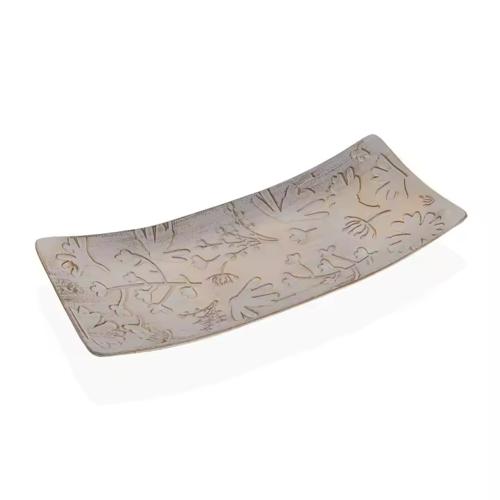 Centro de Mesa Versa Dorado Flores 16 x 4,5 x 38,5 cm - 1