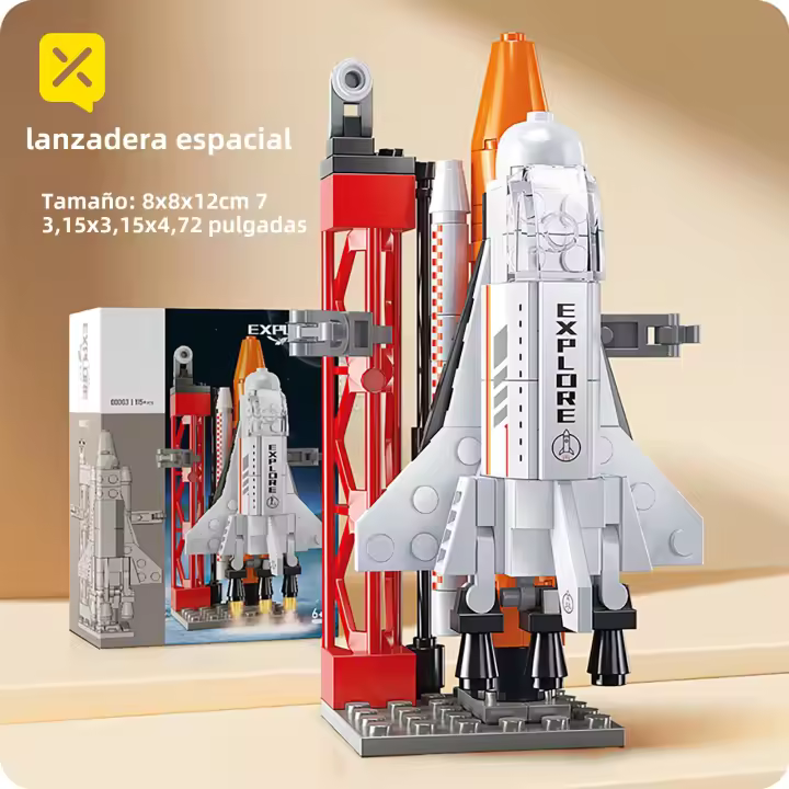 Juego De Construcción De Bloques Miniatura 133PCS De Rocket Espacial Para Niños Modelo De Base De Lanzamiento De Coche De Aire - 1