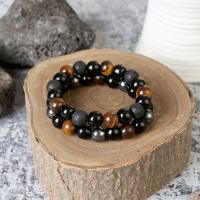 Pulsera de triple protección, Ojo de Tigre, obsidiana negra, hematita para protección y sanación de equilibrio - details 2