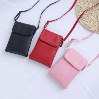 Bolso Bandolera De Cuero PU Para Mujer Bolso De Mano Pequeño Con Teléfono Móvil Estilo Messenger Color Sólido Cierre De Cremallera Y Hebilla - details 1