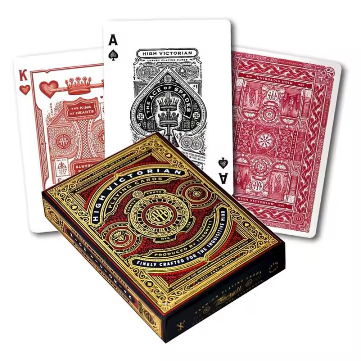 Fournier Theory11 USPCC Baraja poker High Victorian red green roja verde Época victoriana Gran Bretaña Arte Magos Trucos Ilusionismo Cartas Magia Adultos Colección Coleccionable Jugar Cartas Juego mesa Regalo ideal Espectáculo Escenario - 1