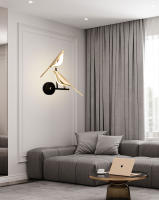 Lámpara De Pared LED Toque Magpie Bird Rotación 360° Para Sofá Cama Interior Iluminación De Interiores Metal Dorado Plata - details 17