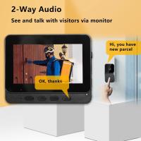 Timbre de vídeo inalámbrico con cámara 1080p con pantalla de vídeo IPS de 4,3 pulgadas, audio bidireccional, visión nocturna, impermeable ip65, 70 ° de ancho, sin wifi - details 1