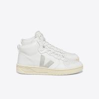 VEJA V-15 Leather White – Zapatillas altas de piel blancas - details 0