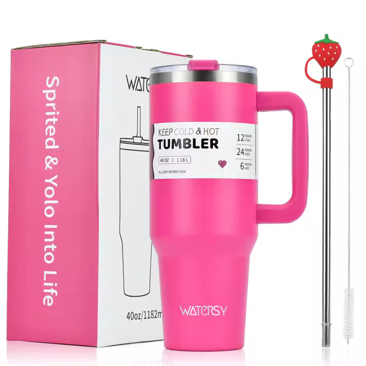 Taza Termo De Acero Inoxidable De Gran Capacidad 30oz/40oz Watersy Botella Termal Doble Vácuo Para Mantener Frío Regalo DIY Taza Muñeca Portátil Ecológica - 1