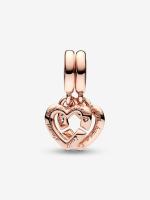 Pandora - Charm Colgante with corazones de Hermanas entrelazadas - Baño de Gold Rose de 14 K - details 0