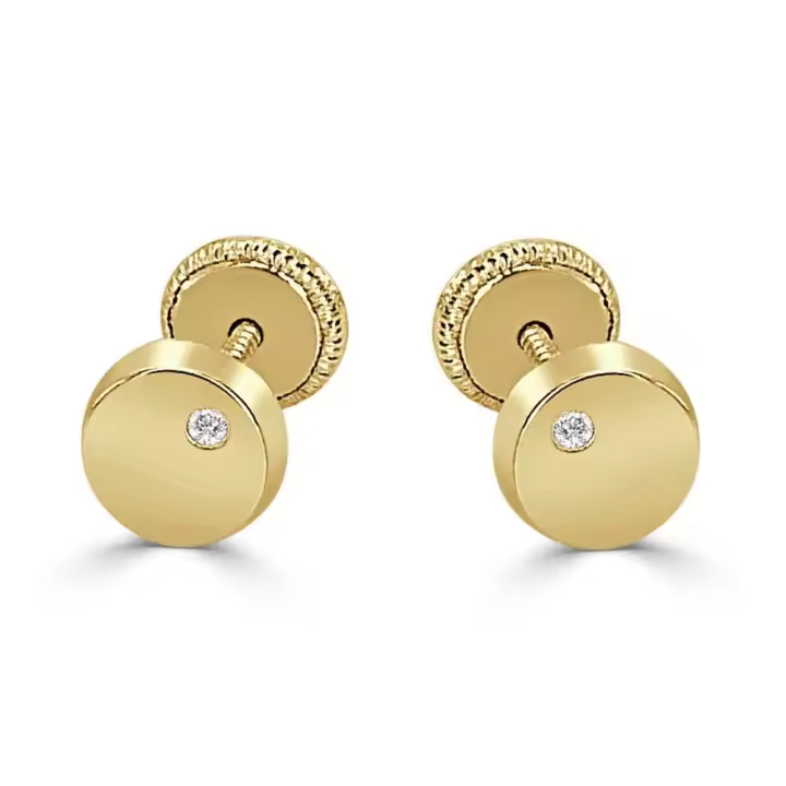 Pendientes de Oro 18k con Circonita Elegantes para Niñas - 1