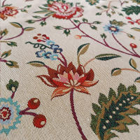 Lafábricadelastelas- Gobelino Jacquard, tela por metros flores diversas, vintage .Tapicería, resistente, opaco, de calidad, cortinas, cojines, colchas, bolsos. - details 2