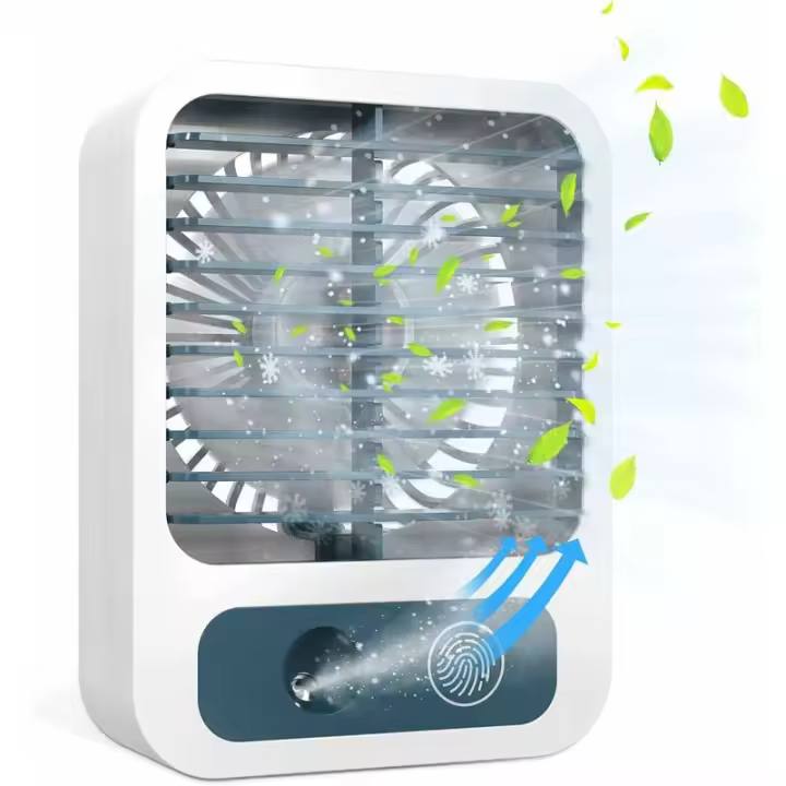 Mini ventilador de escritorio, ventilador de Niebla with Tanque de Agua de 60 ml, ventilador recargable USB de 3 velocidades, ventilador Silencioso ideal para el hogar, La Oficina y el Exterior - 1