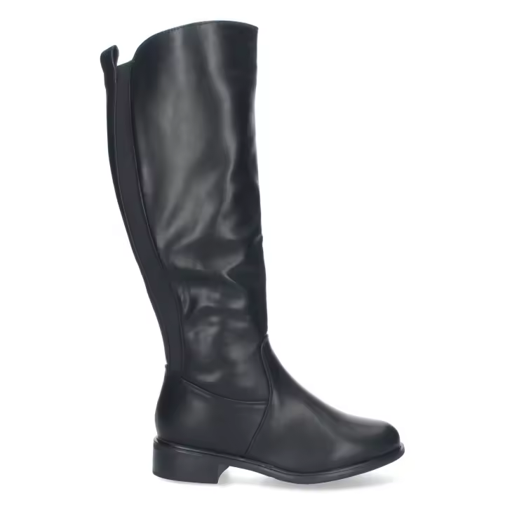 PuntoSalao Botas altas planas lisas para mujer color negro ZS-91 - 1