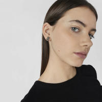 Pendientes de Oso de Plata de Ley 925, incrustaciones de Piedras preciosas Naturales, Diseño personalizado de - details 9