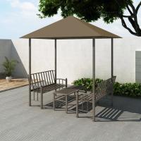 vidaXL Pérgola Jardín Mesa Bancos Cenador Marquesina Pabellón Baldaquín Mueble Color Antracita,  Taupé,  Blanco y mas - details 1