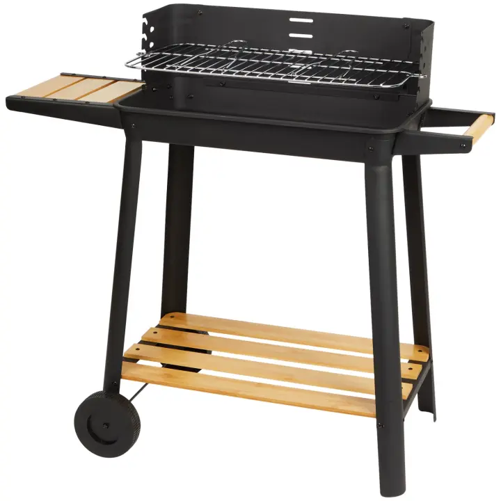 Barbacoa rectangular con tablas de madera Para 6 Personas + Frecuentemente comprados juntos Kit para Barbacoa y Barbacoa 3 Piezas - 1
