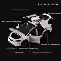 Nueva Modelo De Coche De Aleación Tesla X a Escala 1:24 Con Sonido Y Luz Juguete Eléctrico De Metal Para Niños Colección Decoración Regalo - details 2