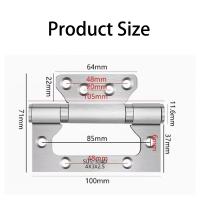 2PCS Juntas De Puerta De Acero Inoxidable De 4 Pulgadas Bisagra Silenciosa Con Rodamientos Engrosados Accesorios De Hardware Para Puertas De Madera Y Ventanas - details 4