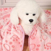 Manta Para Mascotas Suave Y Fluffy Con Estampado De Patas Lindas Almohadilla Cálida Y Cómoda Para Perros Material De Poliéster Coral - details 5