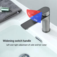 Baokemo-grifo de lavabo para baño, mezclador de agua fría y caliente, montaje en cubierta de acero inoxidable, manija única con un par de tubos de entrada - details 3