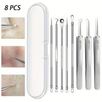 Kit De 8 Piezas Para Eliminar Quistes Y Acné Herramientas De Extracción Profesionales De Acero Inoxidable Para Todas Las Tipos De Piel Set De Popper De Puntos Negros - details 0