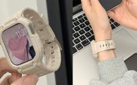Funda De Correa Compatible Con Apple Watch 44mm 40mm 45mm 41mm 49mm Rugged Military Protectora Para Hombres Y Mujeres Material De Silicona - details 2