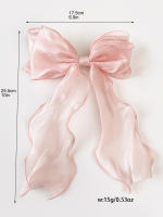 Pinza Para El Cabello De Organza Blanca Con Lazo Flotante Para Mujeres Y Niñas Material De Raya Accesorio De Cabello De Alta Calidad - details 9
