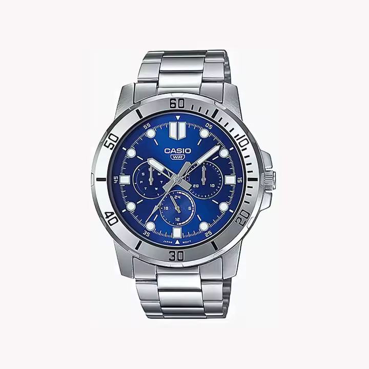 Reloj cronógrafo analógico hombre Casio MTP-VD300D-2E 45mm correa de acero - 1