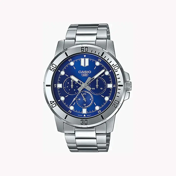 Reloj cronógrafo analógico hombre Casio MTP-VD300D-2E 45mm correa de acero - 1
