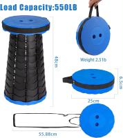 Taburete Plegable Portátil de Segunda Generación, Taburete Telescópico Ligero, Carga 550 LB, para Exteriores, Senderismo, Pesca, Barbacoa, Interior, Viajes, Fiestas, Altura Ajustable 6.5-45 cm - details 2