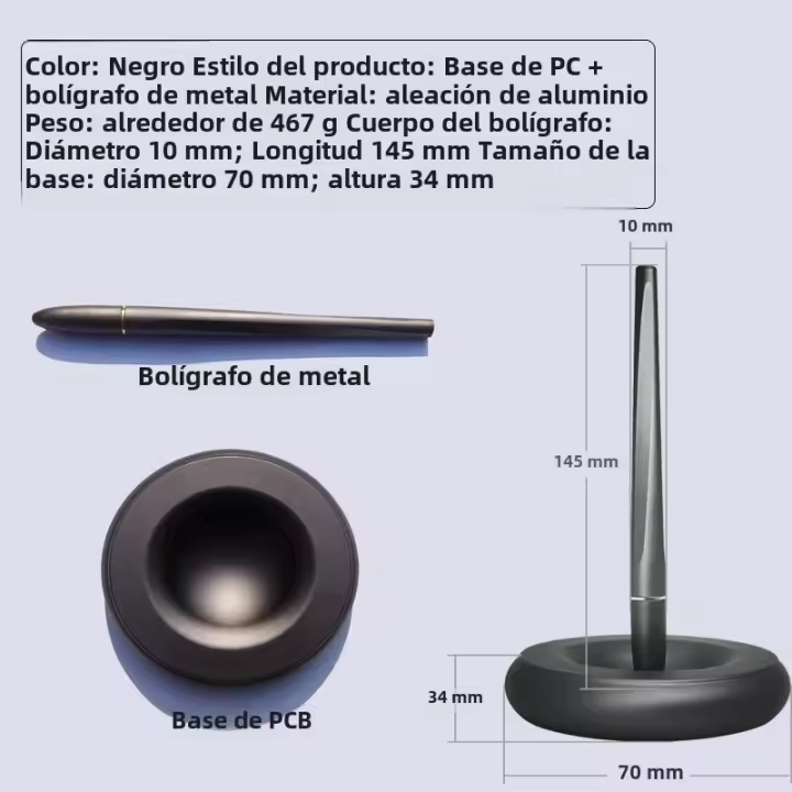 Bolígrafo De Levitación Magnética Creativa Antigravedad Para Negocios Y Oficina Souvenir Stationery Material De Aluminio Tipo Bolígrafo Punto De Escritura 0.5mm - 1