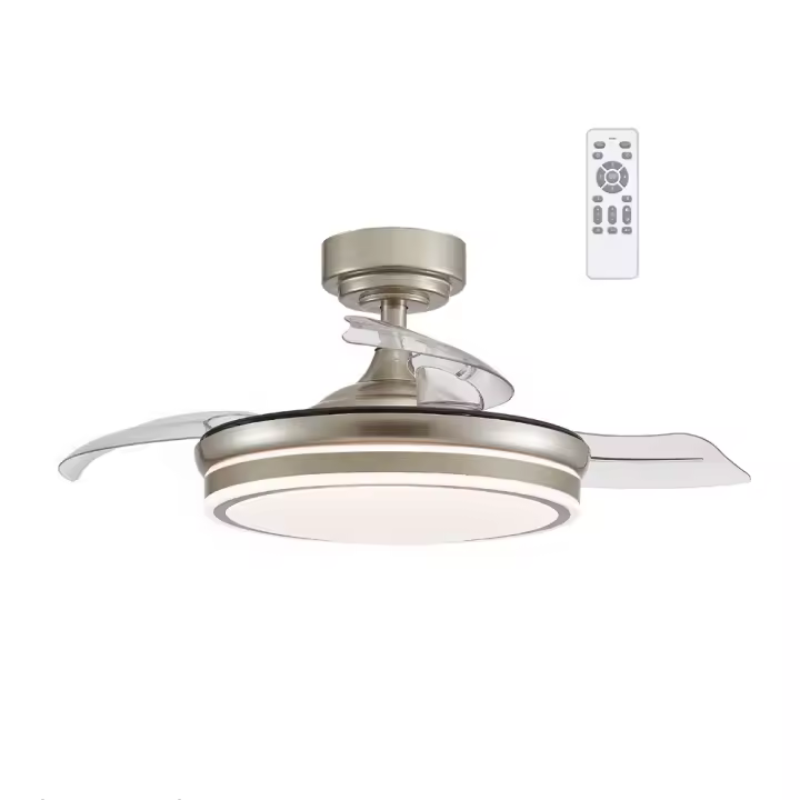 Wonderlamp Ventilador LED con aspas retráctiles Perla Mini CCT (35W) mando a distancia incluido - 1
