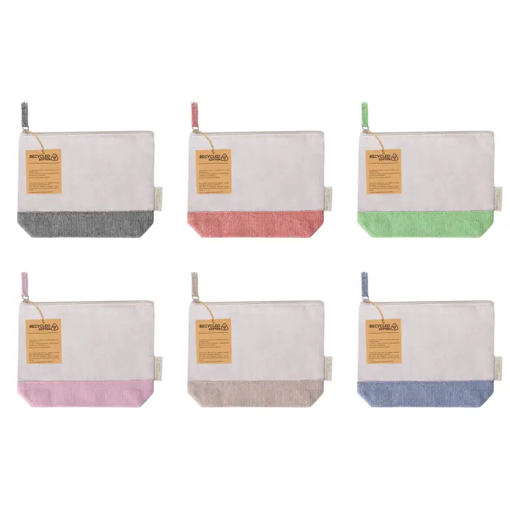 Lote de 20 a 50 Neceser 23 x 18 cm Neceseres Portatodos porta todo carteras Ecológicas de Tela Algodón Reciclado 100% Ecológico - Detalles, regalos para bodas, bautizos, comuniones, cumpleaños, navidades, colegios - 1