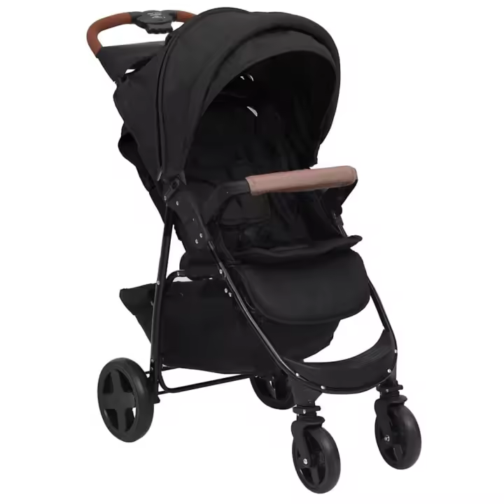 vidaXL Cochecito de bebé 2 en 1 de acero gris antracita - 1