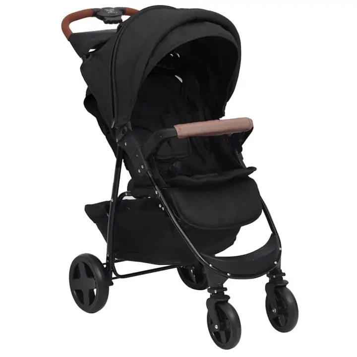 vidaXL Cochecito de bebé 2 en 1 de acero gris antracita - 1