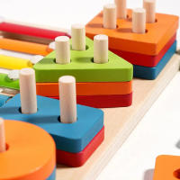 Juguetes Educativos Montessori Para Bebés Madera Colores Y Formas Bloques De Colorido Aprendizaje Para Niños Y Niñas Regalo De Cumpleaños - details 13