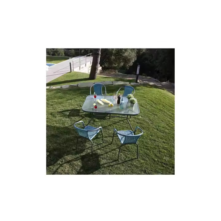MESA JARDIN MOD. BASIC ACERO/VIDRIO  - DE SUINPLAS DECORACIONES - 1