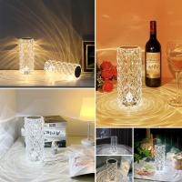 Lámpara de Mesa LED de Cristal Lámpara de Mesa LED de Diamante Lámpara de noche acrílica Luz de Nocturna Led [16 Colores Y 4 Modos] Con mando a distancia Luz Nocturna que cambia de color RGB - details 6