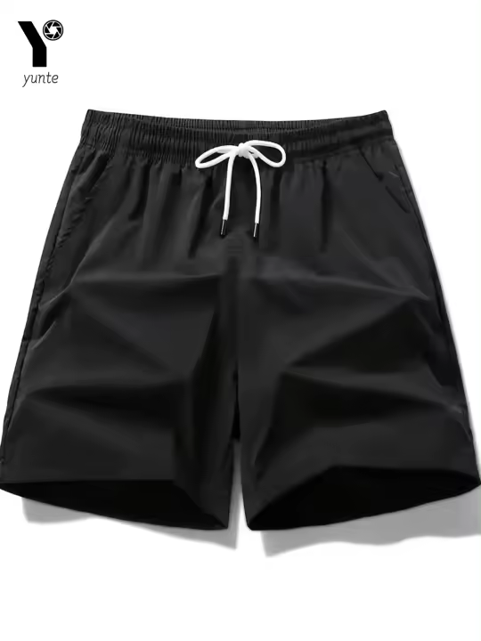 Shorts Deportivos Para Hombre Con Cinturón De Cordón Elástico Ligero Y Secado Rápido 1-Paquete Adecuados Para Correr Y Entrenar - 1