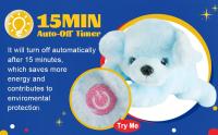Cojín De Tela Suave De 38cm Con Luz LED Y Música En Forma De Perro Azul Grande Juguete De Peluche Regalo Kawaii Para Niñas Y Niños Decoración Del Hogar - details 1