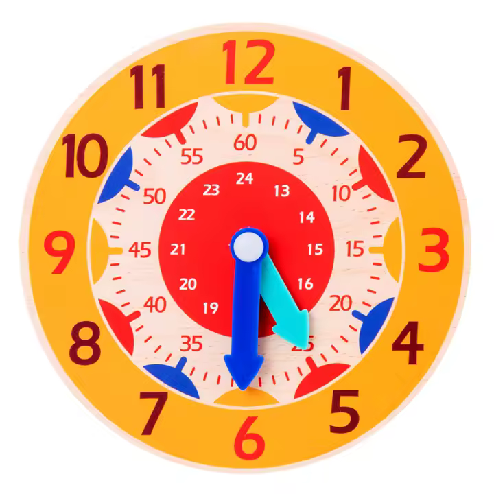 Reloj De Madera Montessori Para Niños Juguetes Educativos De Aprendizaje De Tiempo Ayudas Pedagógicas Para Escuela Primaria Tablero Inteligente Juguete Para Niños De 3-12 Años - 1