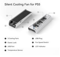 Ventilador de Refrigeración para PS5 con LED, Velocidad Automática, Concentradores USB3.0 para Disco PS5 y Edición digital, No para PS5 Slim&PS5 Pro (Blanco) - details 1