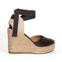 sandalias mujer cuñas negro de yute plataforma cinta al tobillo puntera cerrada planta acolchada cómodas y ligeras verano 2025 tendencia corina - details 2