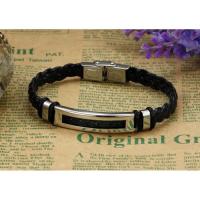 Pulsera de Hombre Besteel Jewelry with Cordón de cuero de Maple inoxidable - 20 cm de Largo-10mm de ancho - details 0