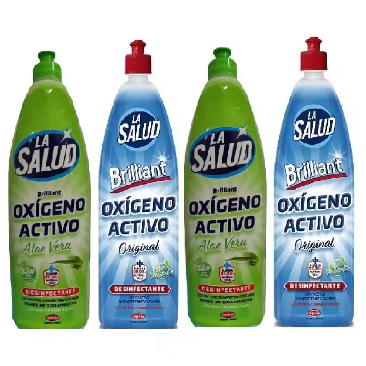 DESINFECTANTE MULTIUSOS SIN LEJIA  2 OXIGENO ACTIVO LA SALUD ORIGINAL Y 2 ALOE VERA BRILLIANT SIN LEJIA PACK4 - 1