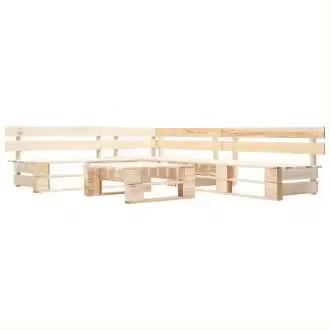 VIDAXL set de muebles de palés para jardín de 4 piezas fabricado en madera en color natural - 1