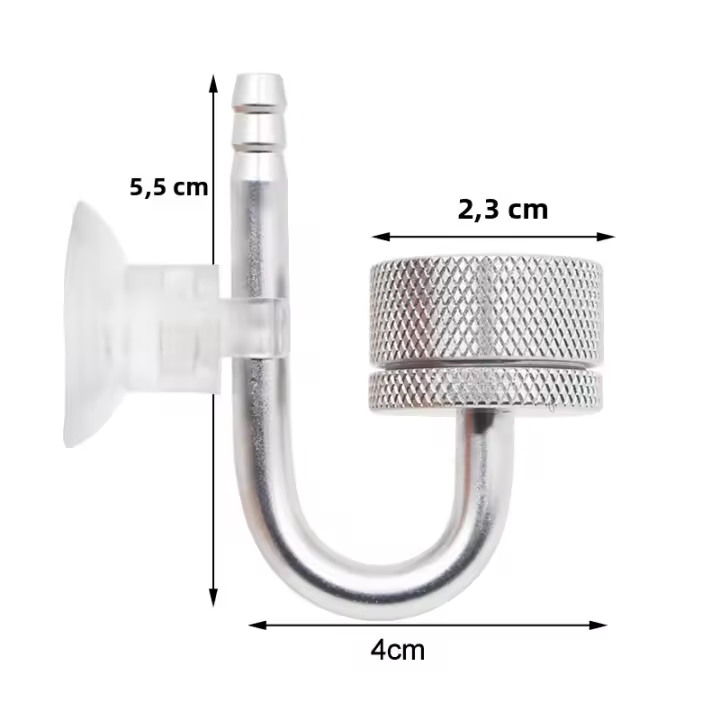 Difusor De CO2 Para Acuario Con Regularizador De Solenoide Y Atomizador De Burbujas Suction Cup Para Plantas Plata - 1