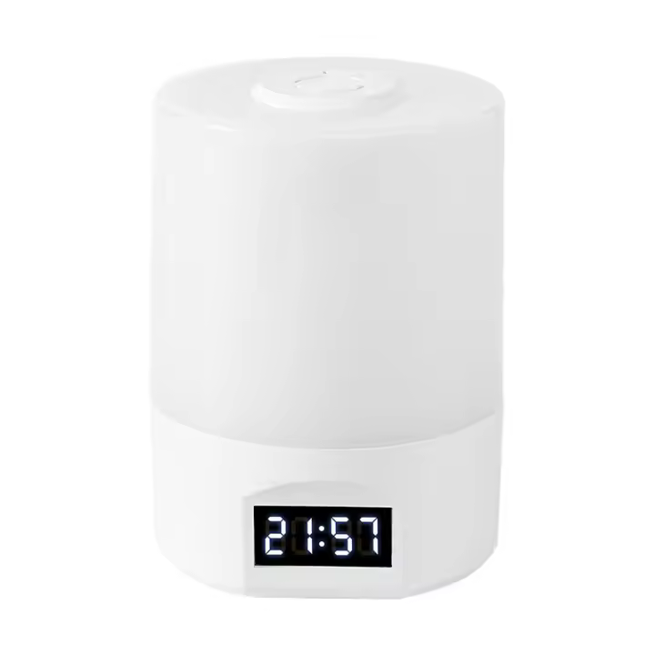 Reloj De Noche LED Luz De Mesa Para Dormitorio Y Cama Protección Ocular Luz De Sueño Dimmerable Recargable Luz Táctil Para Bebés - 1