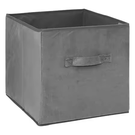 Caja de almacenaje de terciopelo gris oscuro 31 x 31 cm - 1