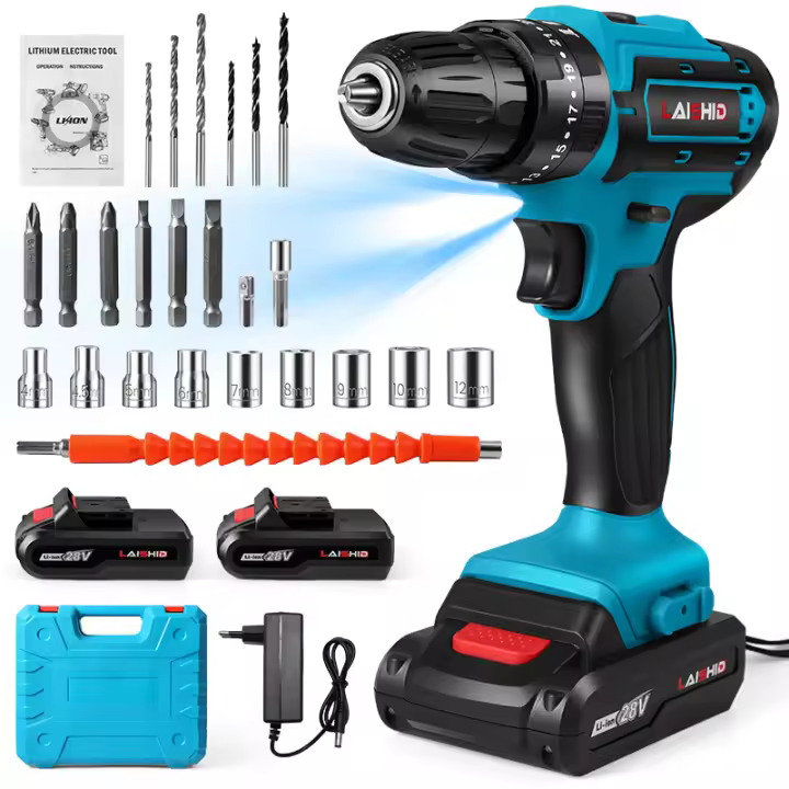 Destornillador de impacto inalámbrico de 21 V, 1600 rpm, alta velocidad, batería recargable, para uso doméstico, con brocas. - 1
