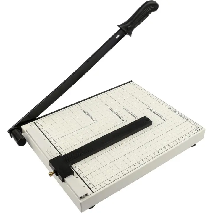 COSHANO Cortador de Papel A4 Guillotina Profesional para Papelería, Oficina, Estudio, Escuela, Capacidad 12 Hojas con Regla Guía - 1